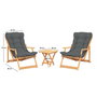 Hanah Home My007 - Juego de mesa y sillas de jardín de 3 piezas - Gris y Natural